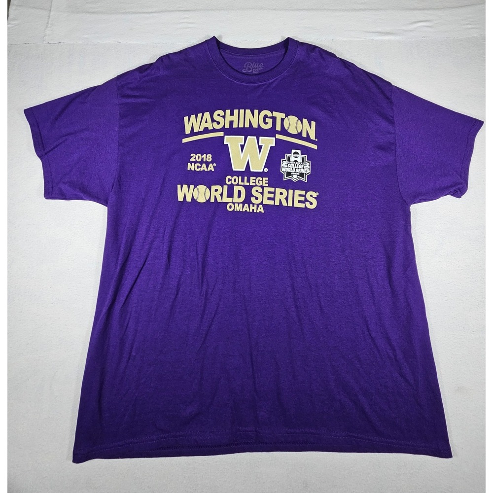 Blue 84 Washington Huskies 2018 NCAA College World Series T-Shirt Purple XXL - Picture 2 of 7